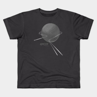 EPCOT Spaceship Earth Grayscale Simplified Shirt Design - for Front Kids T-Shirt